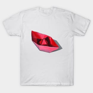 Little Red Paper boat Origami T-Shirt